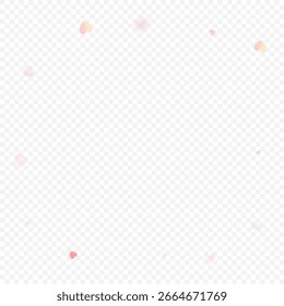 Fondo de Vector de amor de corazón. Marco de San Valentín. Confeti de corazones rosados. Símbolos de amor dispersos. Forma de corazón que cae al azar en fondo transparente. Hermosa invitación, ilustración de tarjeta de felicitación.