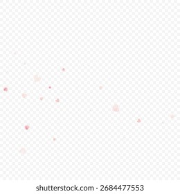 Heart love vector background. Valentine frame. Pink hearts confetti. Scattered love symbols. Random falling heart shape on transparent background. Beautiful Invitation, Greeting Card Illustration.