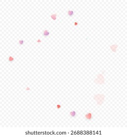 Coração amor vetor fundo. Quadro de Valentine. Coração rosa confete. Símbolos de amor espalhados. Forma de coração caindo aleatoriamente sobre fundo transparente. Belo Convite, Ilustração de Cartão de Saudação.