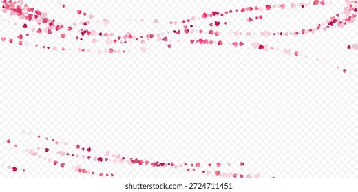 Coração amor vetor fundo. Quadro de Valentine. Coração rosa confete. Símbolos de amor espalhados. Forma de coração caindo aleatoriamente sobre fundo transparente. Belo Convite, Ilustração de Cartão de Saudação.