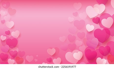 Fondo vectorial de amor cardíaco. San Valentín. Antecedentes de corazones rosados. Ilustración de diseño de fondo de amor. Fondo de San Valentín. Corazón de amor
