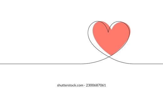 Herz und Liebe im Vektorgrafikgrafikband Kunstillustration einer romantischen Minimalistischen Hochzeitskarte auf weißem Hintergrund. Eine Skizze zum Hochzeitsherz mit künstlerischem Liniendesign. Vektorgrafik liebt Kunst.