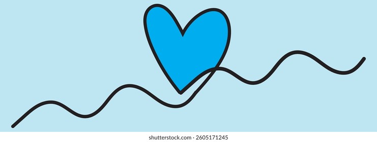 Heart and Love in Vector Continuous Line Art Illustration of a Romantic Minimalist Wedding Card on a White Background. A Wedding Heart Sketch with Artistic Line Design. Vector Illustration Love Art.