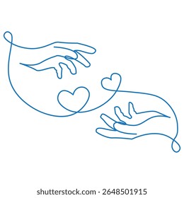 Heart and Love in Vector Continuous Line Art Illustration of a Romantic Minimalist Wedding Card on a White Background. A Wedding Heart Sketch with Artistic Line Design. Vector Illustration Love Art.