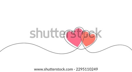Heart and Love in Vector Continuous Line Art Illustration of a Romantic Minimalist Wedding Card on a White Background. A Wedding Heart Sketch with Artistic Line Design. Vector Illustration Love Art.