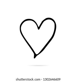 Heart or love vector design icon. Sketch icon isolated on background. Hand drawn. - Vector