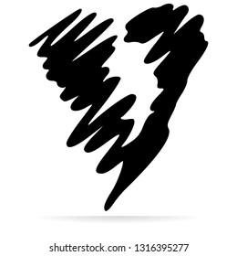 Heart or love vector design icon. Sketch icon isolated on background. Hand drawn sketch. - Vector