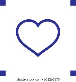 Heart love vector flat pictograph line icon stock design illustration