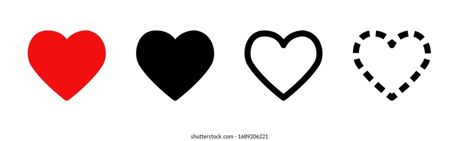 Heart love vector isolated icons on white background. Vector hearts collection isolated love symbols. Abstract art. Valentine gift. Love wedding concept. EPS 10