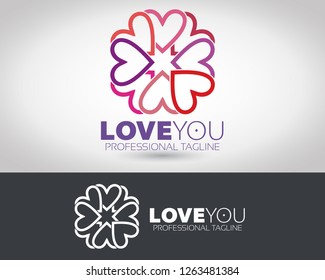 heart and love vector logo