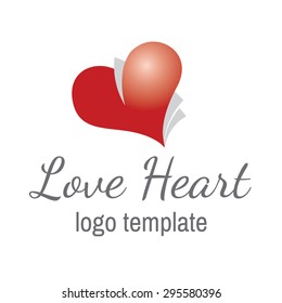 Heart love vector logo design template. Happy Valentines day concept icon.