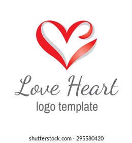Heart love vector logo design template. Happy Valentines day concept icon.