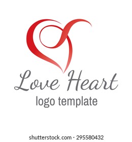 Heart love vector logo design template. Happy Valentines day concept icon.