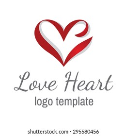 Heart love vector logo design template. Happy Valentines day concept icon.