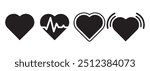 Heart Love Vector.Various simple black and red vector heart love icon.Vector illustration EPS 10