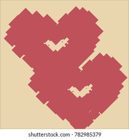 Heart love which consists of isolated elements. Modern style with ethnic elements in heart love. Can be used as print, wallpaper, cards, valentine cards, logo, background and etc.