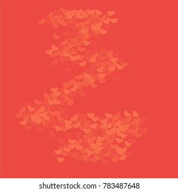 Heart love which consists of isolated elements. Modern style with ethnic elements in heart love. Can be used as print, wallpaper, cards, valentine cards, logo, background and etc.