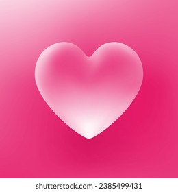 Al corazón le encanta el gradiente rosa blanco color suave Icono 3d ilustración vectorial realista. Romántico elegante símbolo femenino brillante para la boda de San Valentín matrimonio arte abstracto elemento decorativo aislado