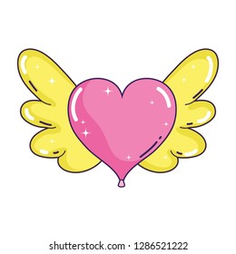 heart love with wings