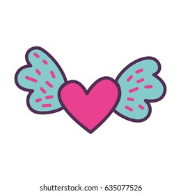 heart love with wings
