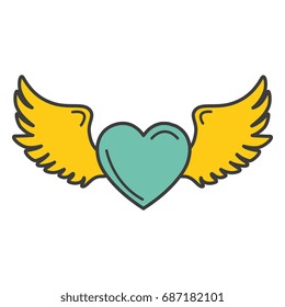 heart love with wings