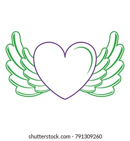 heart love with wings