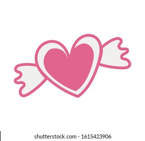 heart love with wings icon vector illustration design