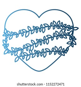 heart love with wreath