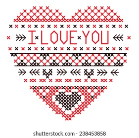 heart i love you red and black 