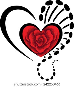 Heart and love.Designs vector.Red rose of love.Designed for couples of love.