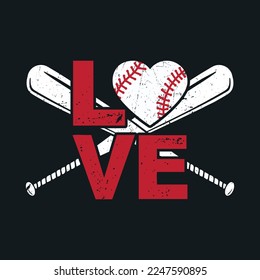 Heart Lover Baseball Shirt Baseball. Baseball T-Shirt design, Vector graphics, typographic posters, or banners.