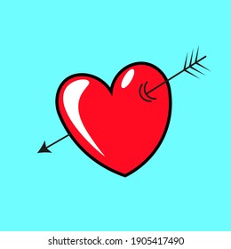 heart of lovers with blue background
