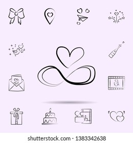 Heart of lovers icon. Universal set of wedding for website design and development, app development