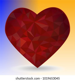 Heart low poly modern style. Valentine's day - vector illustration