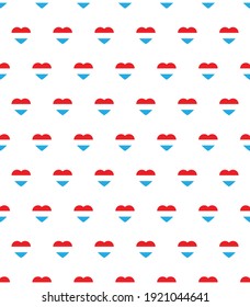 heart Luxembourg  flag seamless pattern.  Luxembourg  flag texture vector 