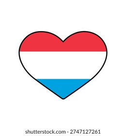Heart with the Luxembourg flag
Vector heart with the flag on a white background