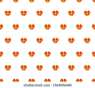 corazón de Macedonia   marca un patrón sin soldadura.  Macedonia   vector de textura de marca 