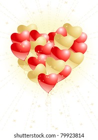 heart made of balloons