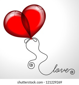 Heart made of balloons. Vector illustration