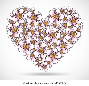 Heart made of blooms
