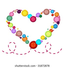 Heart made from Buttons