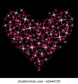 heart made by stars and shine