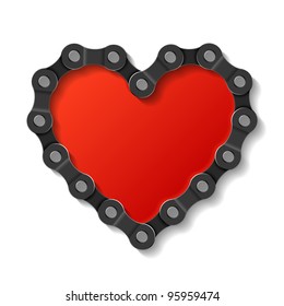 Heart made of chain. Vector.