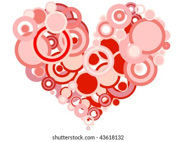 Heart made from circles and rings