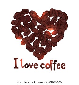 heart made with coffee beans