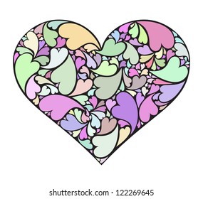 Heart made of collection of small hearts