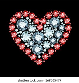 heart made of colored gems
