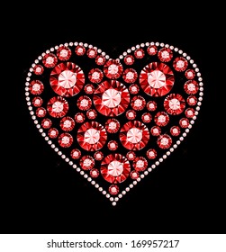 heart made of colored gems