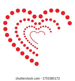 Heart made of dots, heart and love logo