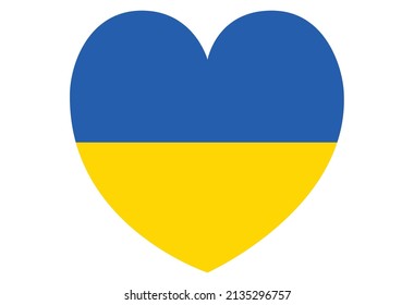 Heart made of flag of Ukraine - vector illustration